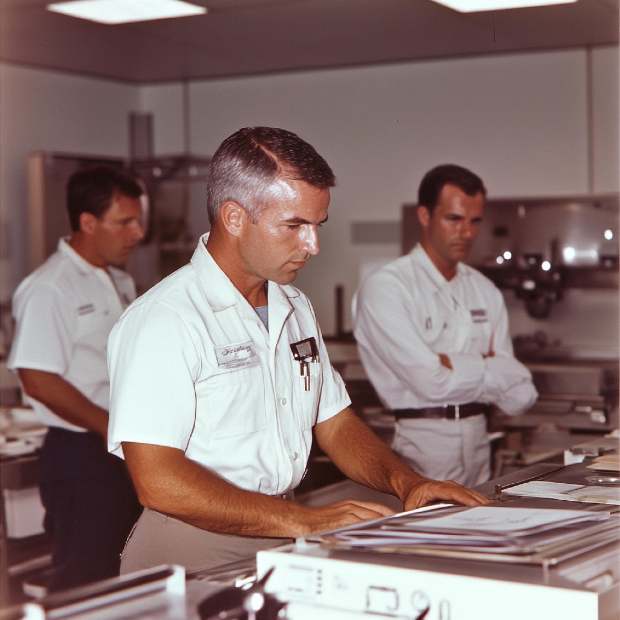 Modern professional kitchen with chefs at work